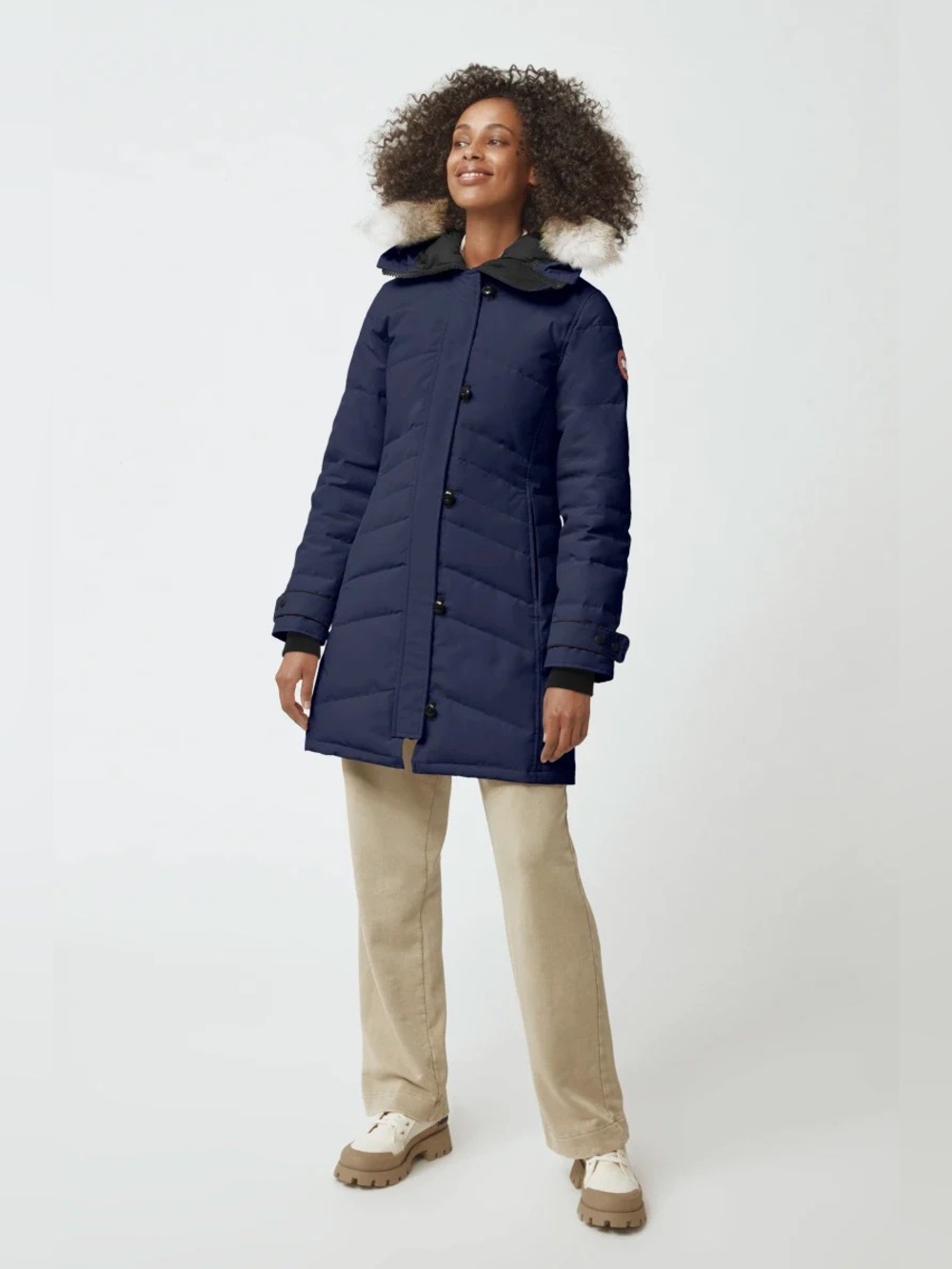 Brand new Canada Goose Loretta Parka in classic Navy Size S jacket with fur